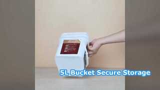 5L Plastic Bucket Secure Storage Pet Food Paint
