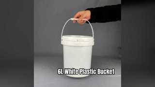 6L White Plastic Bucket For Food & Paint