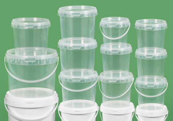Smooth Surface Transparent Plastic Bucket For Ice Cream