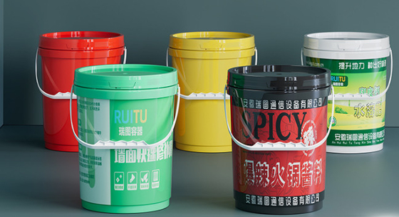Handle Included Five Gallon Plastic Pails For UV Resistant Storage Solution