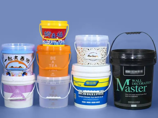Transparent Plastic Bucket for Food Packaging Customizable IML Printing Smooth Surface