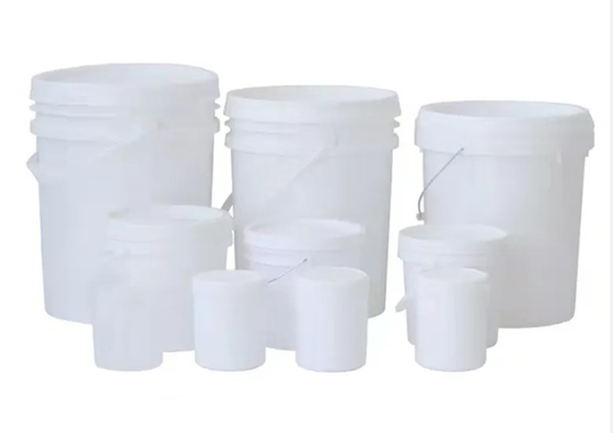 Round Chemical Bucket for Chemical Storage in White Exterior