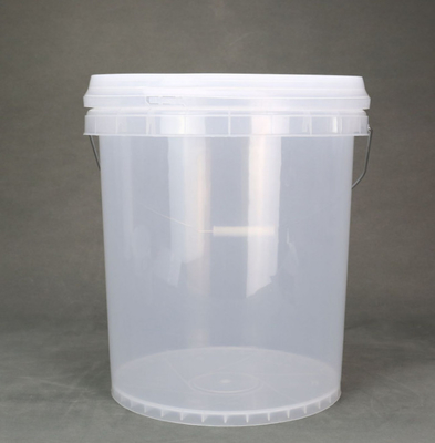 Customizable Round Plastic Buckets With Seal Lid Various Capacities Multi Purpose Usage