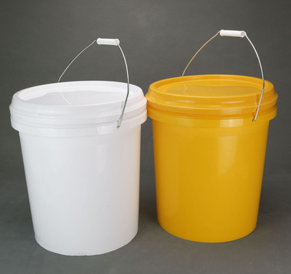 Round Plastic or Metal 5 Gallon Bucket with Handle and Gasket