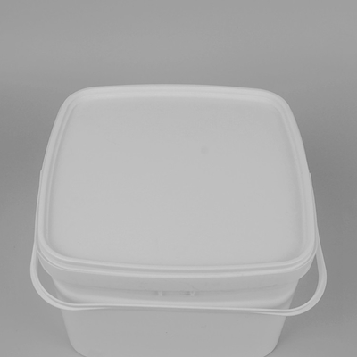 ISO9001 Certification White Square Plastic Buckets 3 Liter