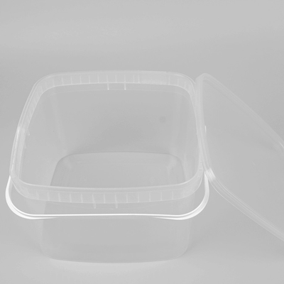 OEM ODM Welcome 3L Transparent Plastic Bucket Clear Square Bucket For Food Pastry