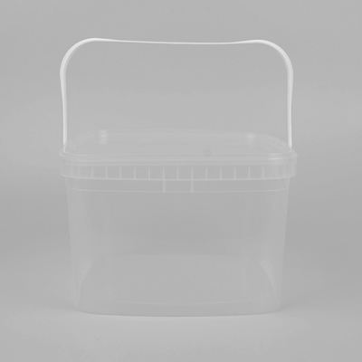 OEM ODM Welcome 3L Transparent Plastic Bucket Clear Square Bucket For Food Pastry