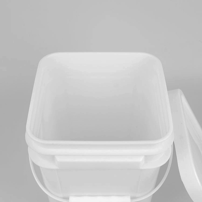 5 Liter Polypropylene White Square Plastic Buckets For Detergent