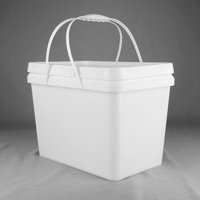 Food Grade 20kg Rectangular Plastic Packaging Drum With Lid And Dual Handles
