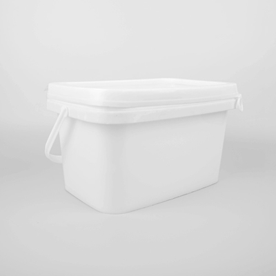 5L PP Tool Storage Bucket White Square Plastic Buckets Rectangular