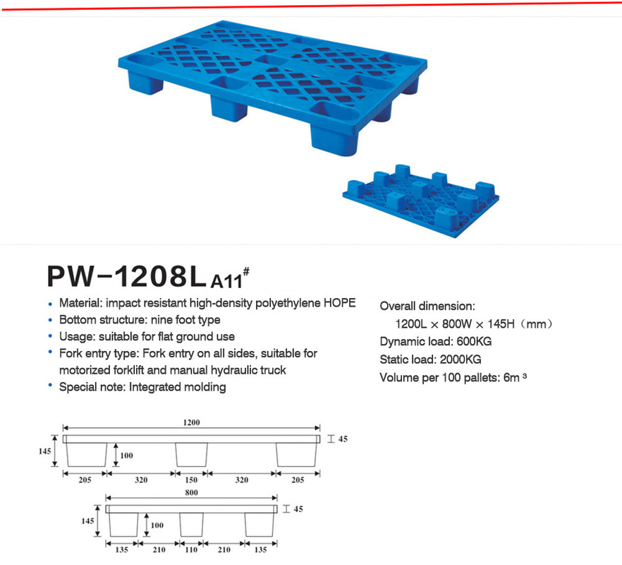 Maximize Storage Efficiency Stackable Plastic Pallet in Blue Corrosion Resistant