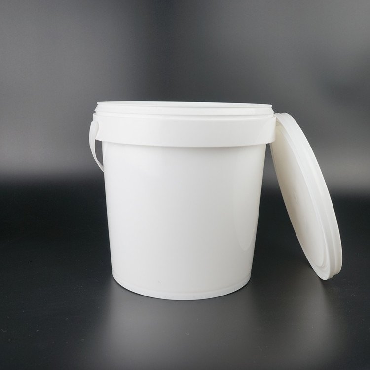 Round Molded 1L Plastic Bucket with Metal Handle Custom Logo Available