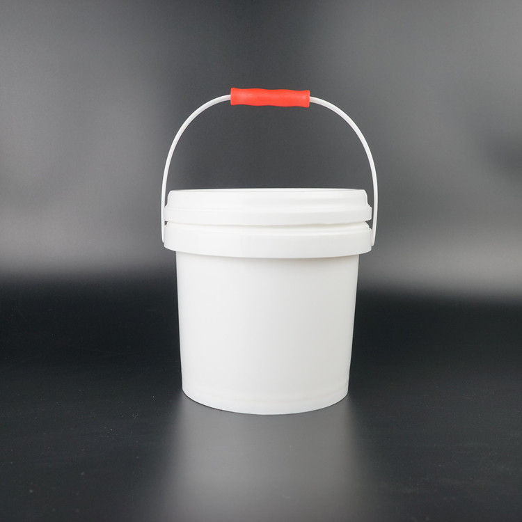 4L Round Plastic Pail Reusable Storage Container For Home And Business