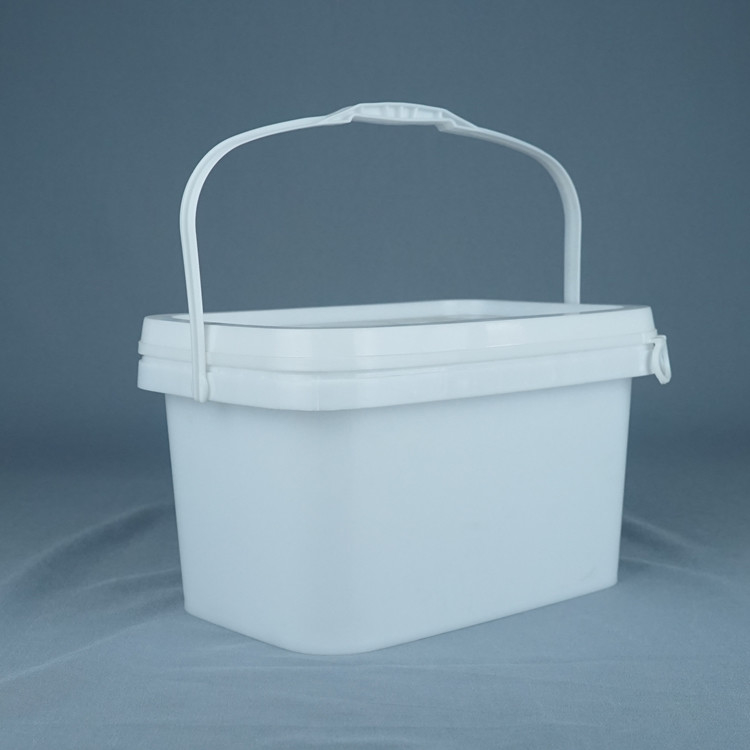 5kg Food Grade Rectangle Plastic Bucket With Handle And Lid