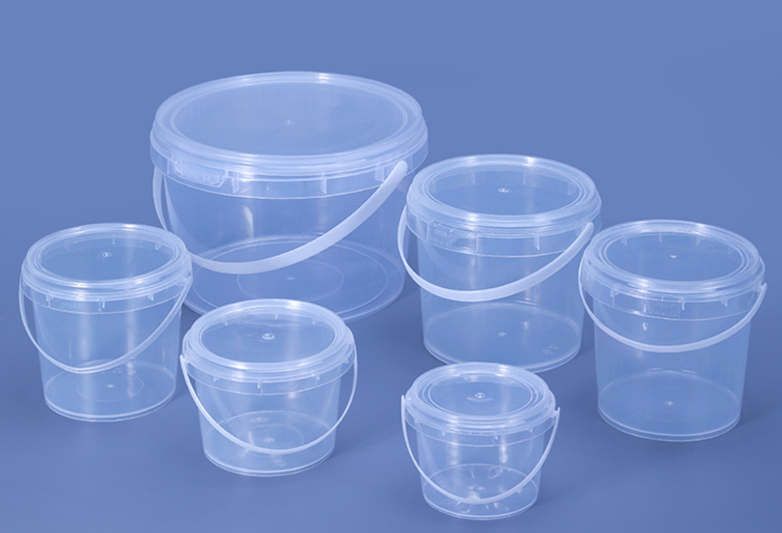 Translucent Plastic Pail With Printing IML / Thermal Transfer / Screen Printing