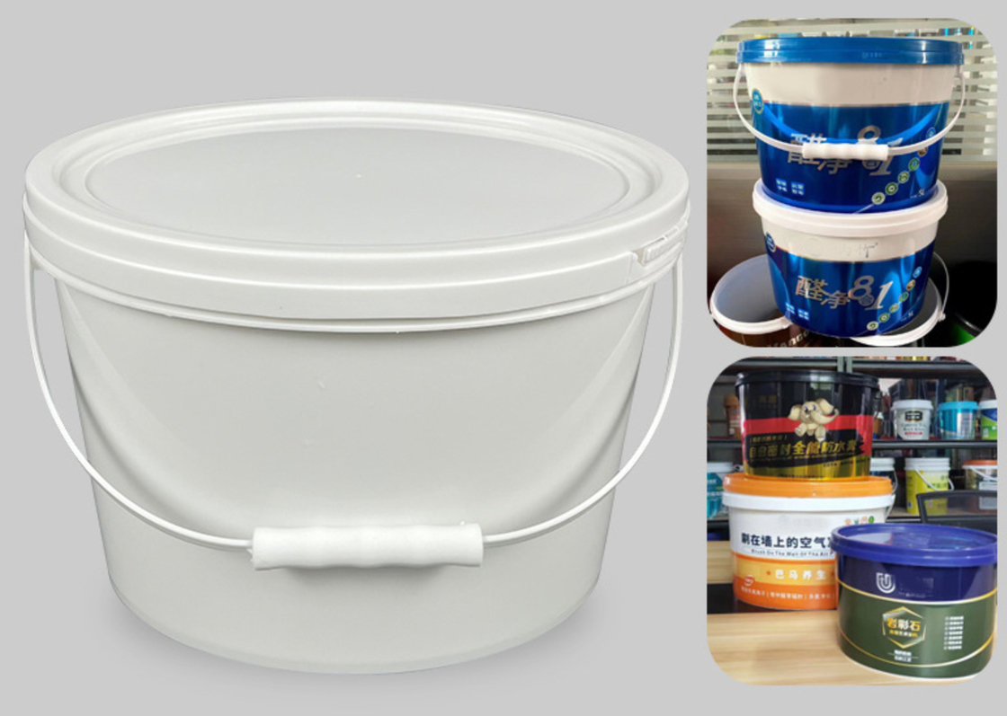 Customizable Oval Plastic Bucket PP/HDPE With IML Or Thermal Transfer Or Screen Printing