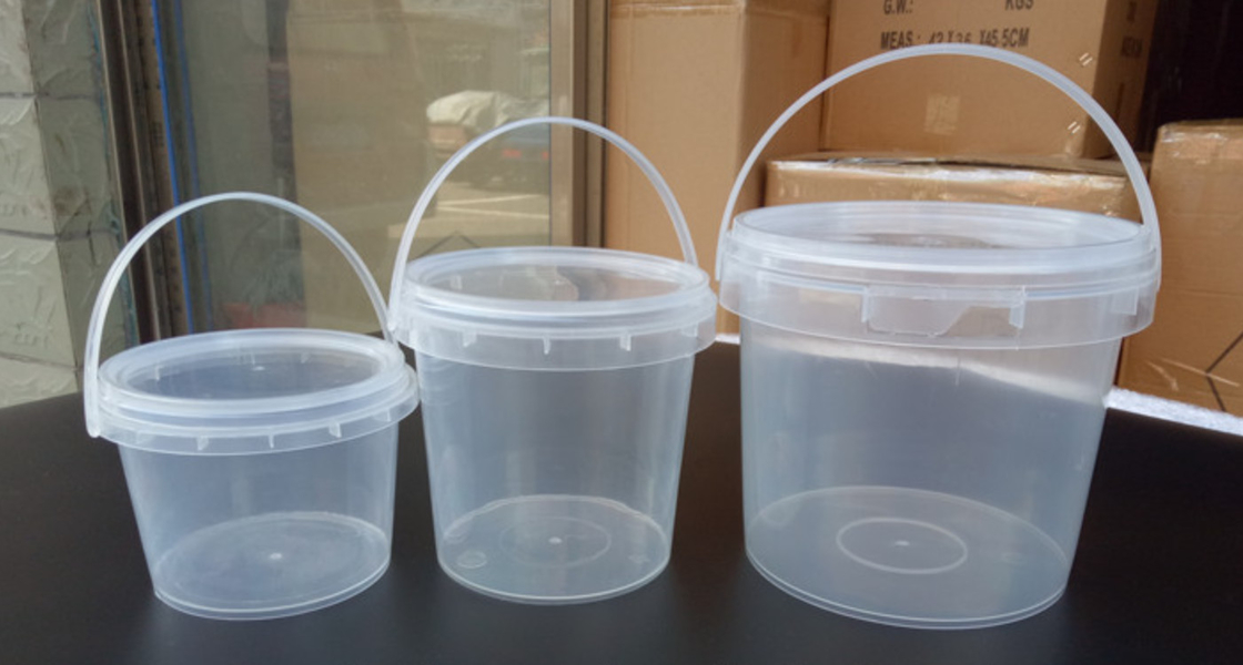 Smooth Surface Transparent Plastic Bucket for T / T Payment Method and Cookie Promotion