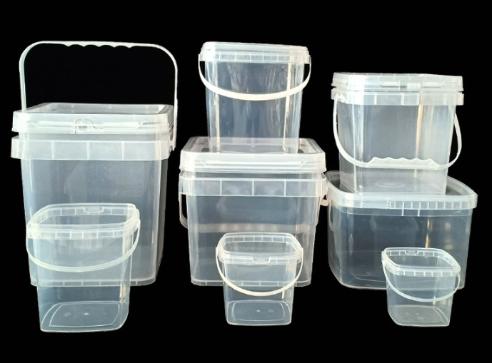 Food Grade Square Plastic Container for Market with 1.2 Kg Capacity