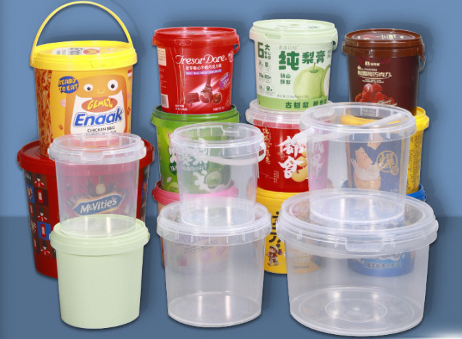 Screen Printing Plastic Food Bucket Lightweight With PP / HDPE Material
