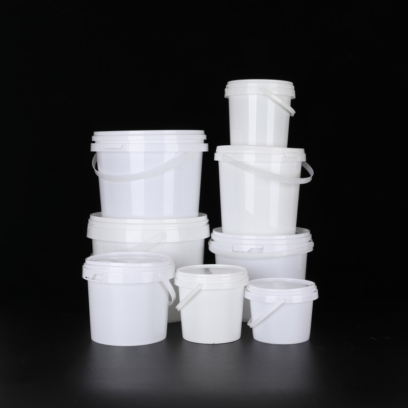 White Food Grade Bucket / Food Grade Pail with Handle 1L-5L Capacity BPA Free Temperature Safe