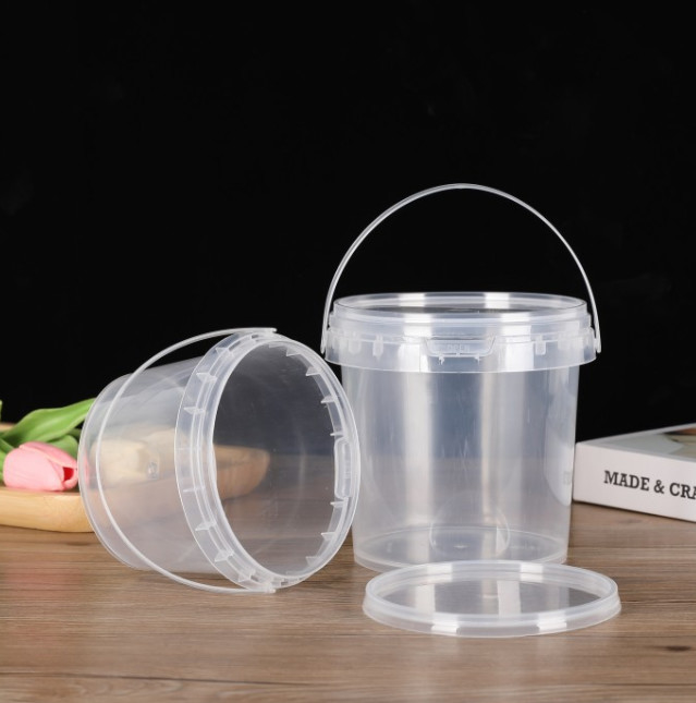 Customizable Transparent Plastic Pail for Food Sauce Cookie Ice Cream - Durable Various Capacities