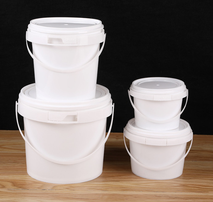 Stackable Food Grade Plastic Bucket With Lid And Handle White Recyclable -40°F To 180°F