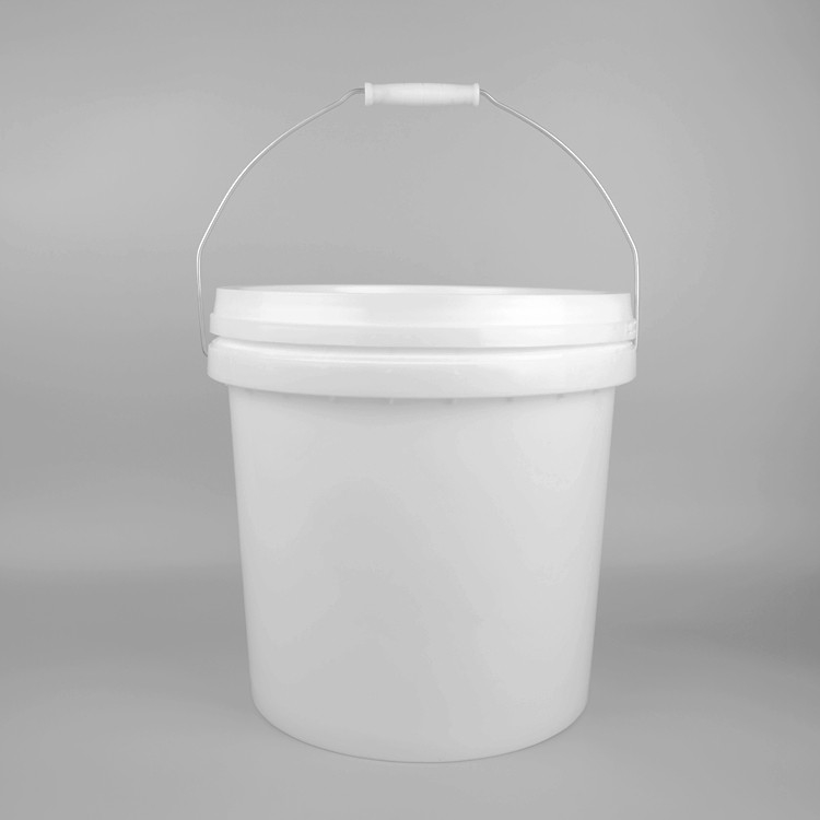 Red Plastic Paint Bucket with Handle and Leakproof Design