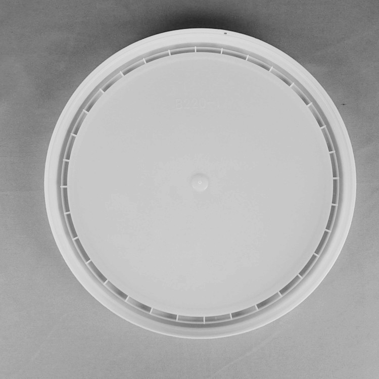 20L Snap On Lid Stackable Plastic Bucket 15.5 Height 11.5 Diameter Customizable White Design