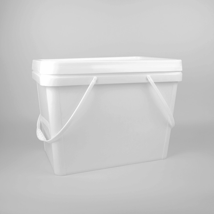 White PP 20L 5 Gallon Square Plastic Buckets With Seal Lid