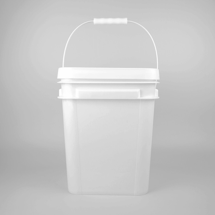5 Gallon 20L Square Red Pail Food Grade Pp Large Plastic Buckets With Lid