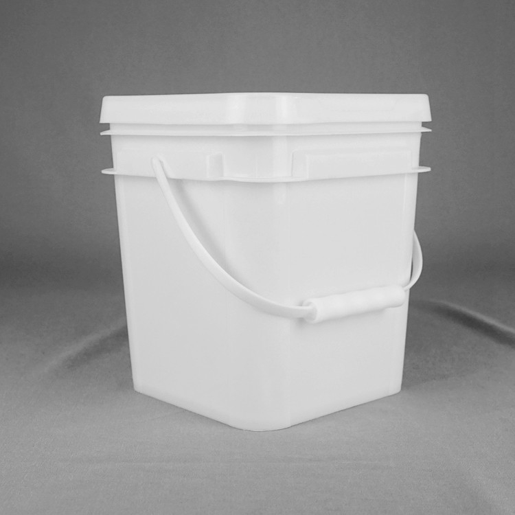 White Rectangular 5 Liter Plastic Bucket Heat Transferprinting