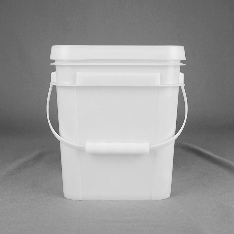 White Rectangular 5 Liter Plastic Bucket Heat Transferprinting