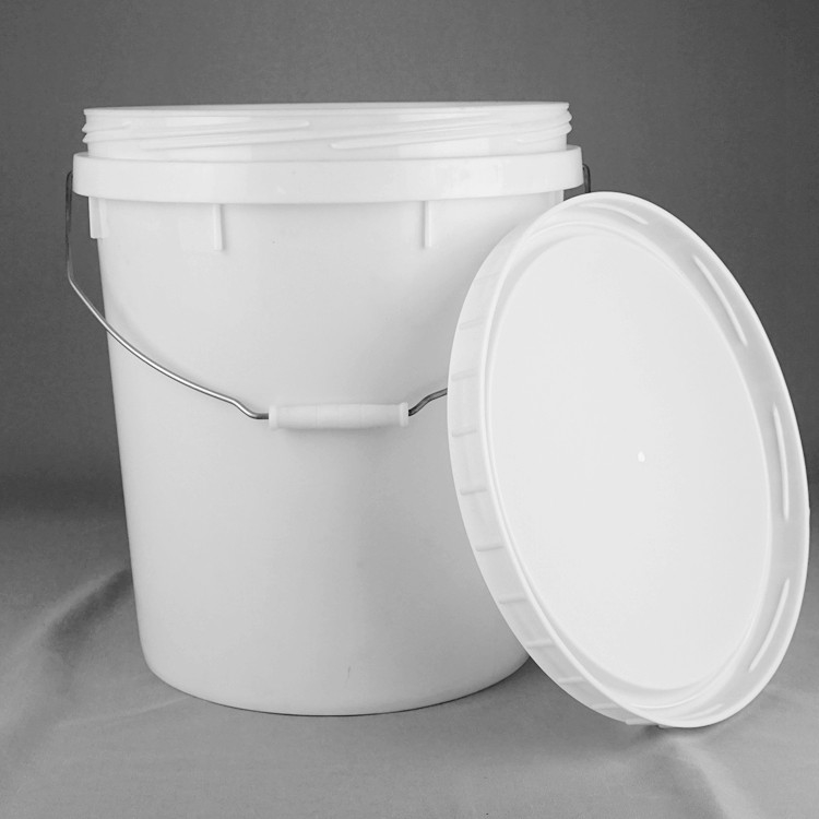 Round Paint Bucket 25L Plastic White Pail