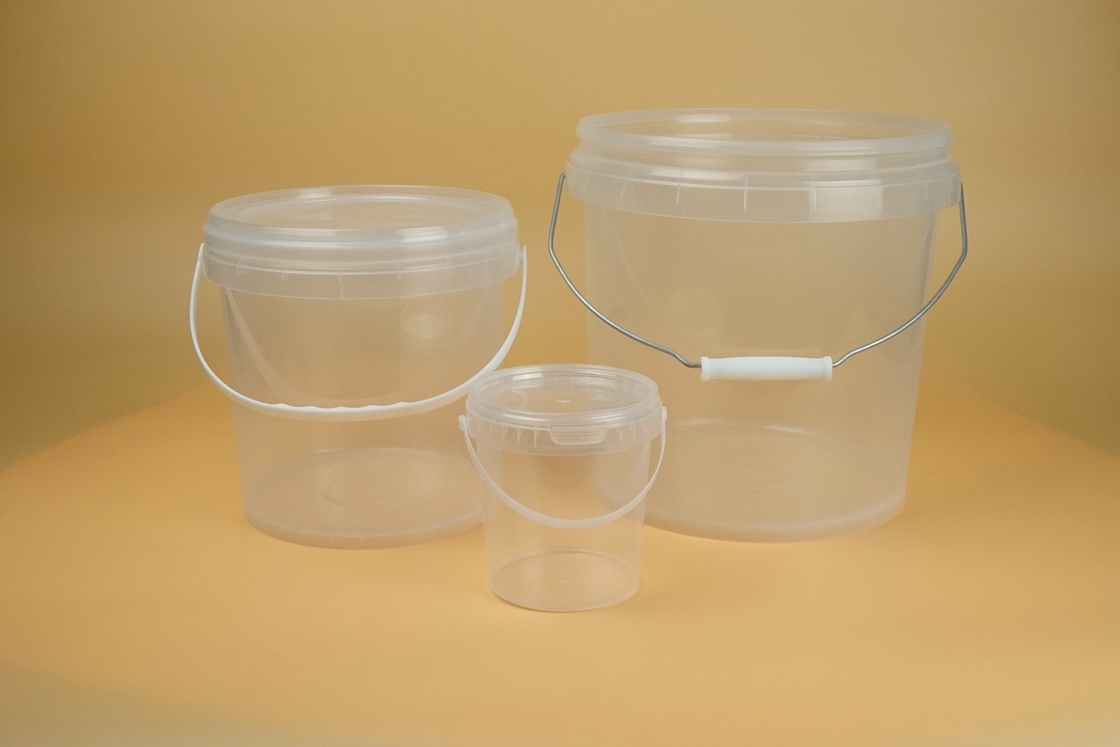 Customizable Transparent Plastic Pail with Durable Design for Food, Sauce, Cookie, Ice Cream