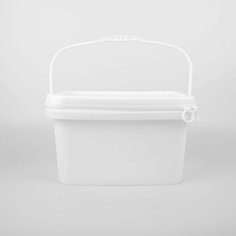 5L PP Tool Storage Bucket White Square Plastic Buckets Rectangular