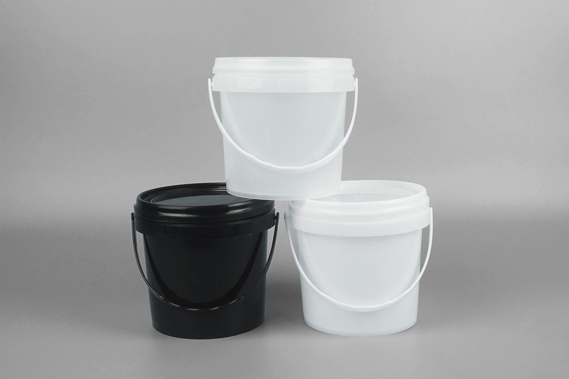 18L PP 5 Gallon Black Plastic Bucket Round Clear Food Grade