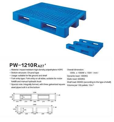 Forklift 9 Feet Heavy Duty Plastic Pallet Multi Standard Moisture Proof Pad Thickened