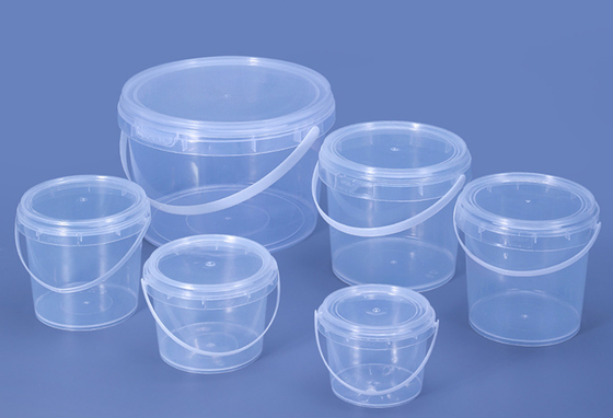 Smooth Transparent Plastic Bucket Screen Printing For Cookie Or Juices