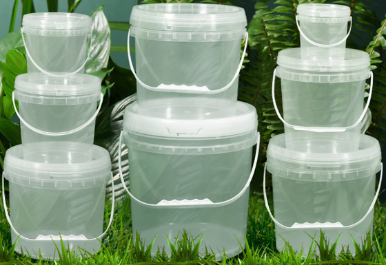 Bucket Shaped Clear Plastic Container Smooth Surface Customizable