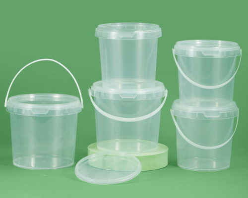 Screen Printing Plastic Food Pail With Bucket Design For Convenience