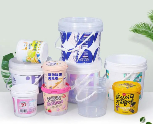 Smooth Surface Plastic Round Buckets in Various Capacities with Customizable Logo