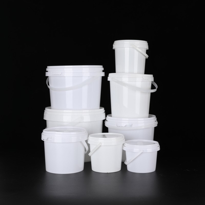 White Food Grade Bucket / Food Grade Pail with Handle 1L-5L Capacity BPA Free Temperature Safe
