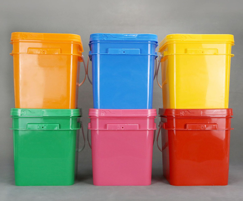 Durable Food Grade Square Plastic Bucket with Impact Resistance and Variety of Printing Options