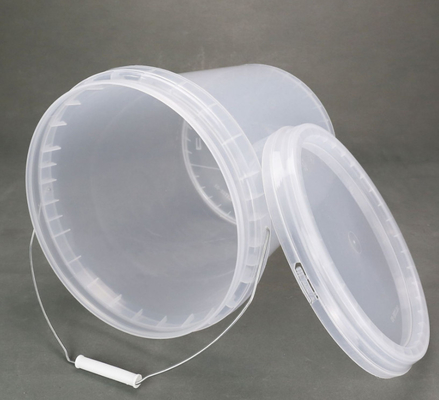 Customizable Round Plastic Buckets With Seal Lid Various Capacities Multi Purpose Usage