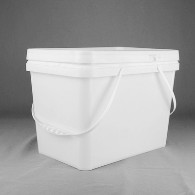 Food Grade 20kg Rectangular Plastic Packaging Drum With Lid And Dual Handles