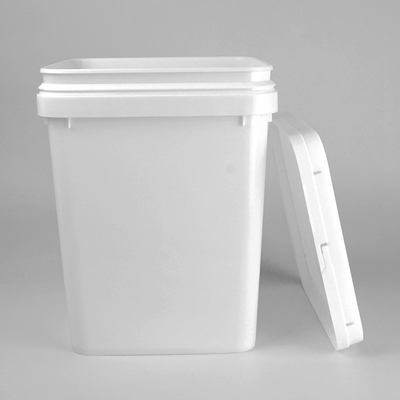 Square Plastic Bucket Food Grade White Color 20L