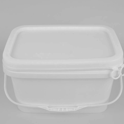 5L Food Grade White Square Bucket Polypropylene Bucket With Lid