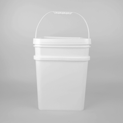 18L PP PE Square Plastic Bucket White With Good Sealing Lid