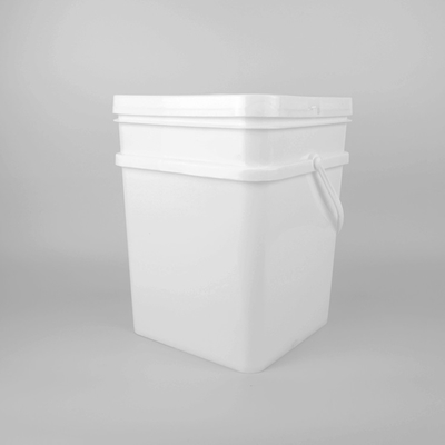 18L PP PE Square Plastic Bucket White With Good Sealing Lid