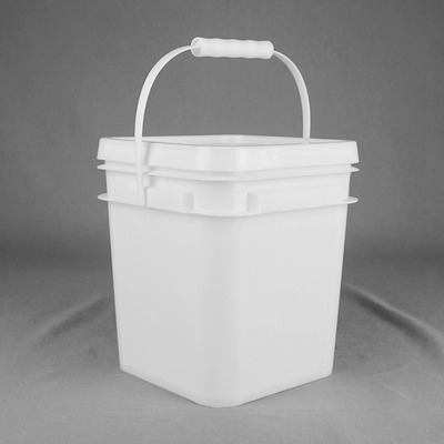 Chemical Resistant White Square Plastic Buckets With IML Printing For Durable Storage Options